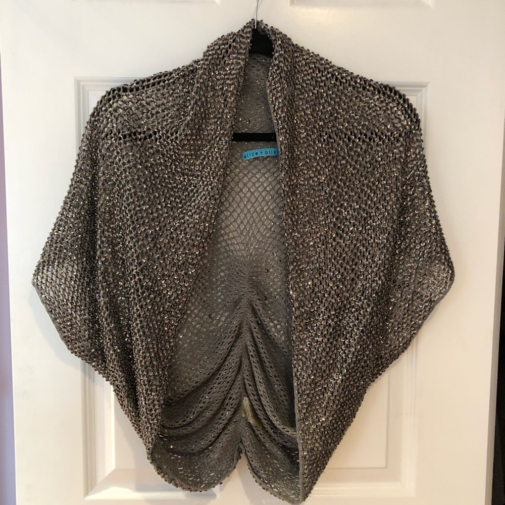 Alice + Olivia Sequin Knit Wrap - image 2
